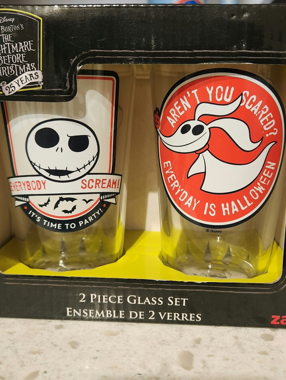 Disney The Nightmare Before Christmas Pint Glass Set - Red & White